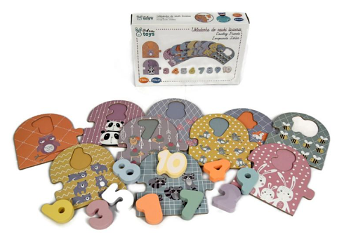 Adam Toys Náučné drevené puzzle - počítanie