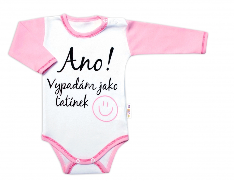 Body dlhý rukáv s vtipným textom Baby Nellys,  Ano! Vypadám jako tatínek, holka