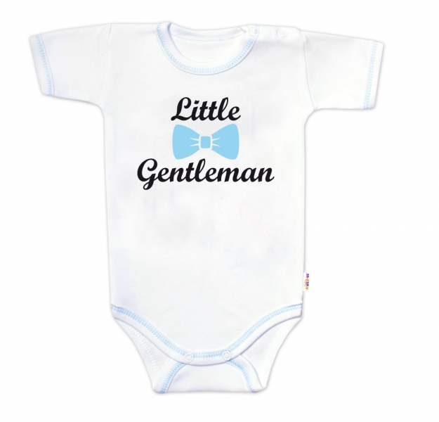 Body krátky rukáv s vtipným textom Baby Nellys, Little Gentleman, chalan