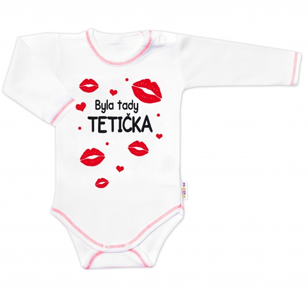 Body dlhý rukáv s vtipným textom Baby Nellys, Byla tady tetička, veľ. 80