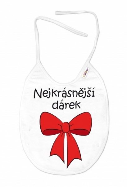 Nepremokavý podbradník 24 x 27 cm - Nejkrásnější dárek, Baby Nellys - biely