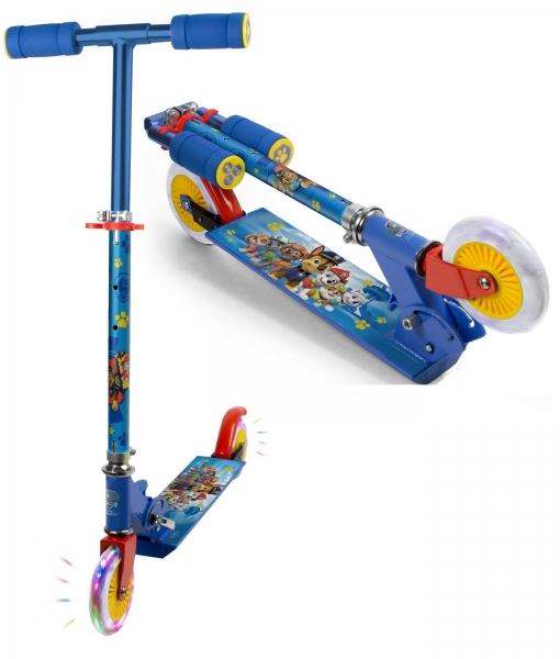 Detská skladacia kolobežka so svietiacimi kolieskami Paw Patrol (VEK: 3+, VýšKA RIADIDIEL: 68 -79 CM)