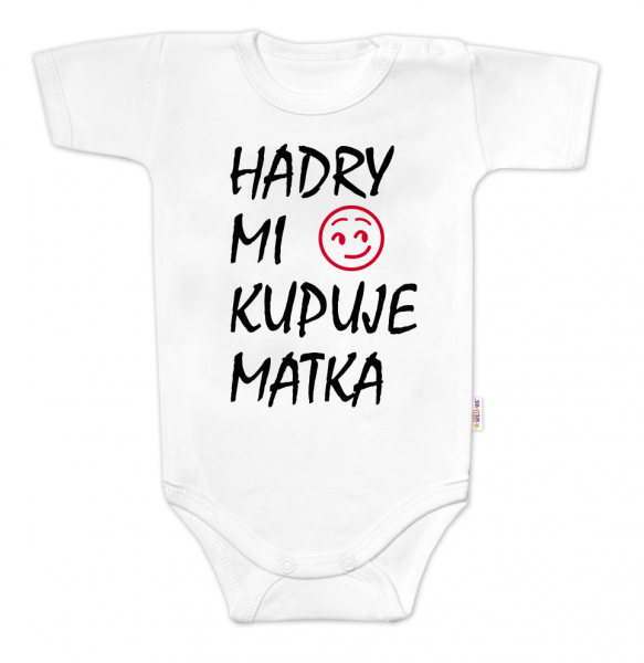 Body krátky rukáv Hadry mi kupuje matka, Baby Nellys, biele, veľ. 86