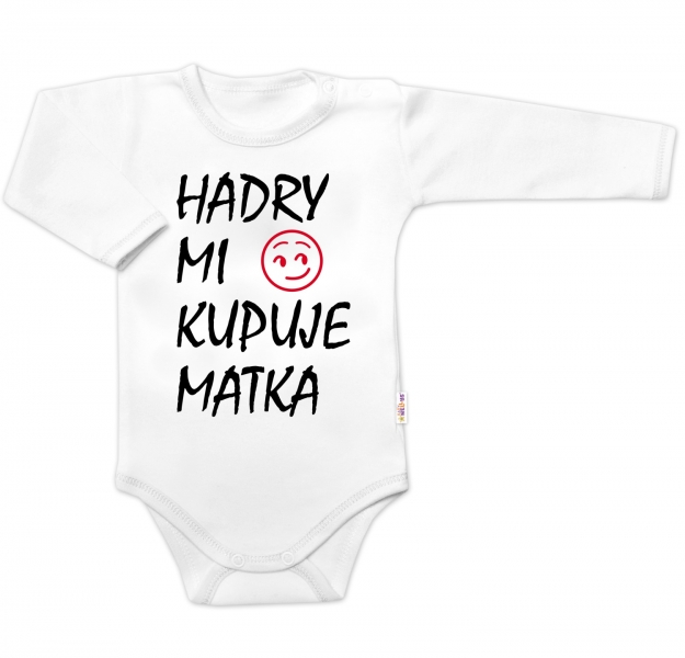 Body dlhý rukáv Hadry mi kupuje matka, Baby Nellys, biele, veľ. 62