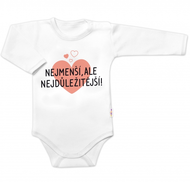 Body dlhý rukáv, Nejmenší, ale nejdůležitější, Baby Nellys, biele, veľ. 80