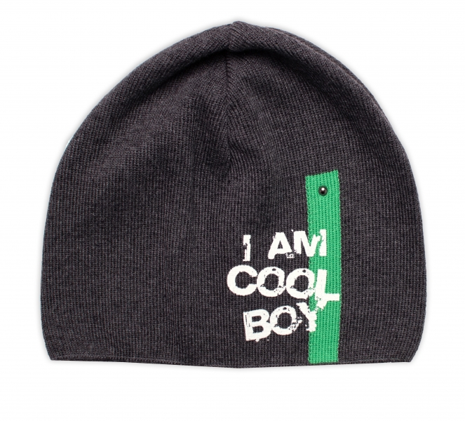 Jarná, jesenná čiapka I am Cool Boy, grafit, 40-46 cm