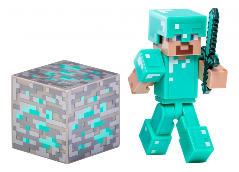 Figúrka Minecraft Diamantový Steve s príslušenstvom 7cm